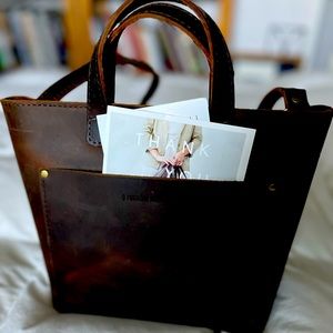 Portland Leather Mini Crossbody- Canyon